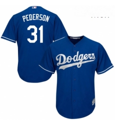 Mens Majestic Los Angeles Dodgers 31 Joc Pederson Authentic Royal Blue Alternate Cool Base MLB Jersey