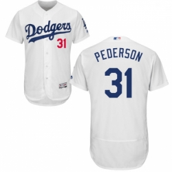 Mens Majestic Los Angeles Dodgers 31 Joc Pederson White Home Flex Base Authentic Collection MLB Jersey