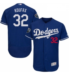Mens Majestic Los Angeles Dodgers 32 Sandy Koufax Royal Blue Flexbase Authentic Collection 2018 World Series Jersey