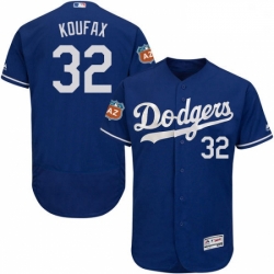 Mens Majestic Los Angeles Dodgers 32 Sandy Koufax Royal Blue Flexbase Authentic Collection MLB Jersey