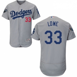 Mens Majestic Los Angeles Dodgers 33 Mark Lowe Gray Alternate Flex Base Authentic Collection 2018 World Series Jersey