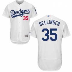 Mens Majestic Los Angeles Dodgers 35 Cody Bellinger White Flexbase Authentic Collection MLB Jersey
