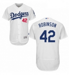 Mens Majestic Los Angeles Dodgers 42 Jackie Robinson White Home Flex Base Authentic Collection MLB Jersey