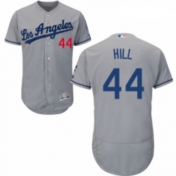 Mens Majestic Los Angeles Dodgers 44 Rich Hill Grey Road Flex Base Authentic Collection MLB Jersey