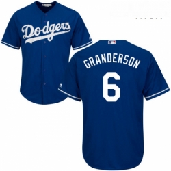 Mens Majestic Los Angeles Dodgers 6 Curtis Granderson Replica Royal Blue Alternate Cool Base MLB Jersey 