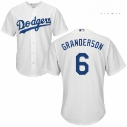 Mens Majestic Los Angeles Dodgers 6 Curtis Granderson Replica White Home Cool Base MLB Jersey 