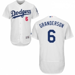 Mens Majestic Los Angeles Dodgers 6 Curtis Granderson White Flexbase Authentic Collection MLB Jersey
