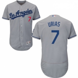 Mens Majestic Los Angeles Dodgers 7 Julio Urias Grey Flexbase Authentic Collection MLB Jersey