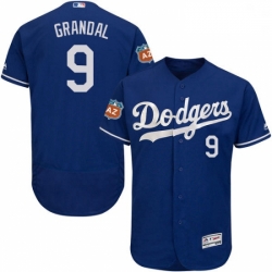 Mens Majestic Los Angeles Dodgers 9 Yasmani Grandal Royal Blue Flexbase Authentic Collection MLB Jersey