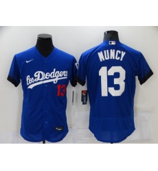 Men's Nike Los Angeles Dodgers #13 Max Muncy Blue Elite City Player Jersey