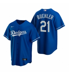 Mens Nike Los Angeles Dodgers 21 Walker Buehler Royal Alternate Stitched Baseball Jersey