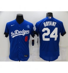 Men's Nike Los Angeles Dodgers #24 Kobe Bryant Blue Elite City Player Jersey