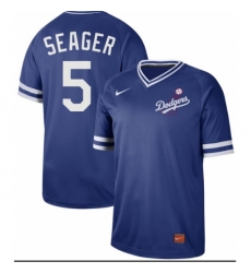 Mens Nike Los Angeles Dodgers 5 Corey Seager Royal Authentic Cooperstown Collection Stitched Baseball Jerse