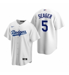 Mens Nike Los Angeles Dodgers 5 Corey Seager White Home Stitched Baseball Jerse