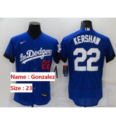 Men's Nike Los Angeles Dodgers Adrian Gonzalez 23 Blue Elite City Player Jersey