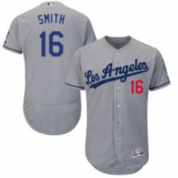 Will Smith Mens Los Angeles Dodgers Gray Authentic Flex Base Road Collection Jersey Majestic
