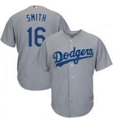 Will Smith Mens Los Angeles Dodgers Gray Replica Cool Base Road Jersey Majestic