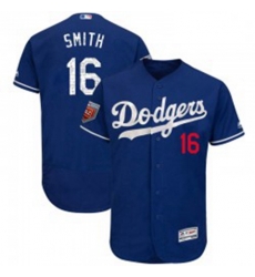 Will Smith Mens Los Angeles Dodgers Royal Authentic Flex Base 2018 Spring Training Jersey Majestic