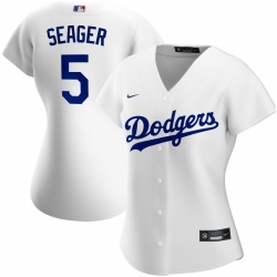 Los Angeles Dodgers 5 Corey Seager Nike Women Home 2020 MLB Player Jersey White
