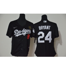 Los Angeles Dodgers 8 24 Kobe Bryant Women Nike Black Cool Base 2020 KB Patch MLB Jersey