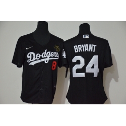 Los Angeles Dodgers 8 24 Kobe Bryant Women Nike Black Cool Base 2020 KB Patch MLB Jersey