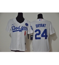 Los Angeles Dodgers 8 24 Kobe Bryant Women Nike White Cool Base 2020 KB Patch MLB Jersey