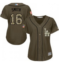 Will Smith Womens Los Angeles Dodgers Green Replica Salute To Service Jersey Majestic