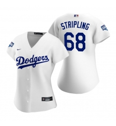 Women Los Angeles 68 Los Angeles Dodgers Ross Stripling White 2020 World Series Champions Replica Jersey