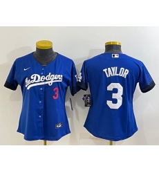 Women Los Angeles Dodgers 3 Chris Taylor Royal City Connect Stitched Baseball Jersey 