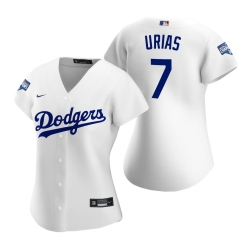 Women Los Angeles Dodgers 7 Julio Urias White 2020 World Series Champions Replica Jersey