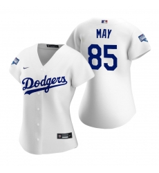 Women Los Angeles Dodgers 85 Dustin May White 2020 World Series Champions Replica Jersey