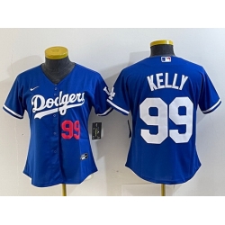 Women Los Angeles Dodgers 99 Joe Kelly Blue With Patch Stitched Jersey
