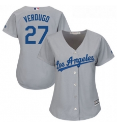Women Los Angeles Dodgers Alex Verdugo Gray  Cool Base Road Player MLB Jersey