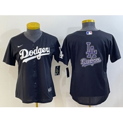 Women Los Angeles Dodgers Black Team Big Logo Stitched Jersey
