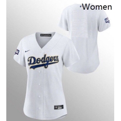 Women Los Angeles Dodgers Blank Gold Trim Openning Day Game Champions Jersey