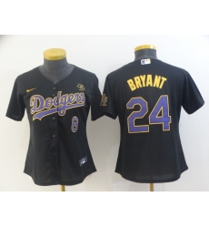 Women Los Angeles Dodgers Kobe Bryant 8 24 Black Purple Cool Base Jersey