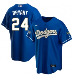 Women Los Angeles Dodgers Kobe Bryant Championship Gold Trim Blue Limited All Stitched Cool Base Jersey