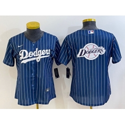 Women Los Angeles Dodgers Navy Team Big Logo Stitched Jersey