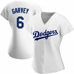 Women Los Angeles Dodgers Steve Garvey #6 White Stitched Baseball Jersey