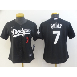 Women Nike Los Angeles Dodgers Julio Urias 7 Black Stitched MLB Jersey