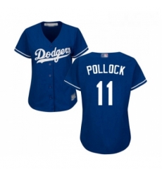 Womens Los Angeles Dodgers 11 A J Pollock Authentic Royal Blue Alternate Cool Base Baseball Jersey 