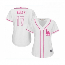 Womens Los Angeles Dodgers 17 Joe Kelly Authentic White Fashion Cool Base Baseball Jersey 