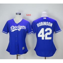 Womens Los Angeles Dodgers 42 Jackie Robinson Royal Blue Cool Base MLB Jersey