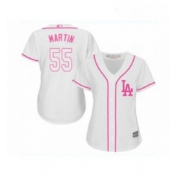 Womens Los Angeles Dodgers 55 Russell Martin Authentic White Fashion Cool Base Baseball Jersey 