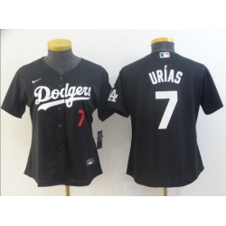 Women's Los Angeles Dodgers #7 Julio Urias Black Stitched MLB Jersey