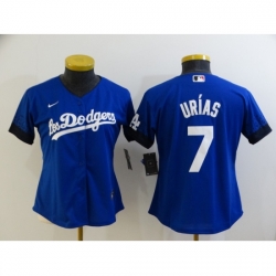 Women's Los Angeles Dodgers #7 Julio Urias Blue City Player Jersey