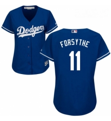 Womens Majestic Los Angeles Dodgers 11 Logan Forsythe Authentic Royal Blue Alternate Cool Base MLB Jersey 