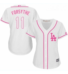 Womens Majestic Los Angeles Dodgers 11 Logan Forsythe Authentic White Fashion Cool Base MLB Jersey 
