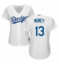 Womens Majestic Los Angeles Dodgers 13 Max Muncy Authentic White Home Cool Base MLB Jersey 