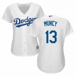 Womens Majestic Los Angeles Dodgers 13 Max Muncy Authentic White Home Cool Base MLB Jersey 